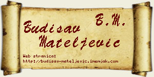 Budisav Mateljević vizit kartica